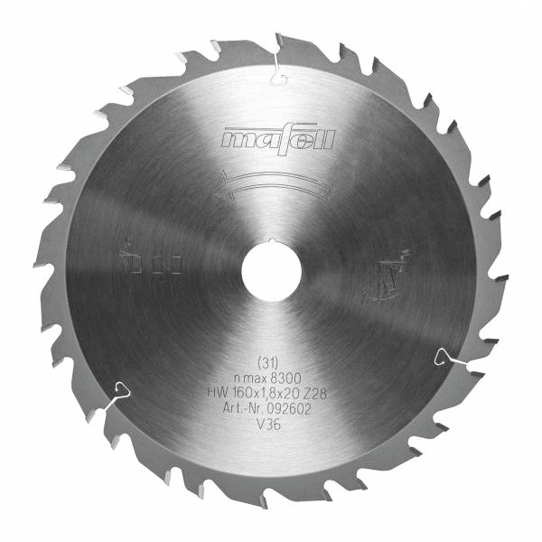 MAFELL HM-Sägeblatt Ø160x1,2/1,8x20 mm, Z 28-7, 3WZ/FZ